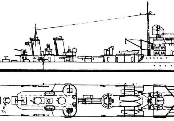 Destroyer NMF Albatros 1948 [Destroyer] - drawings, dimensions, pictures